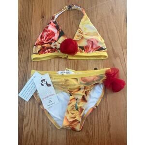 NEW Little Girls Sz 14/16 2-pc Set Bikini Swimsuit NWT Lamb Glam